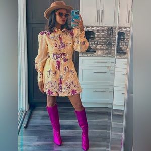 Country style long sleeve dress